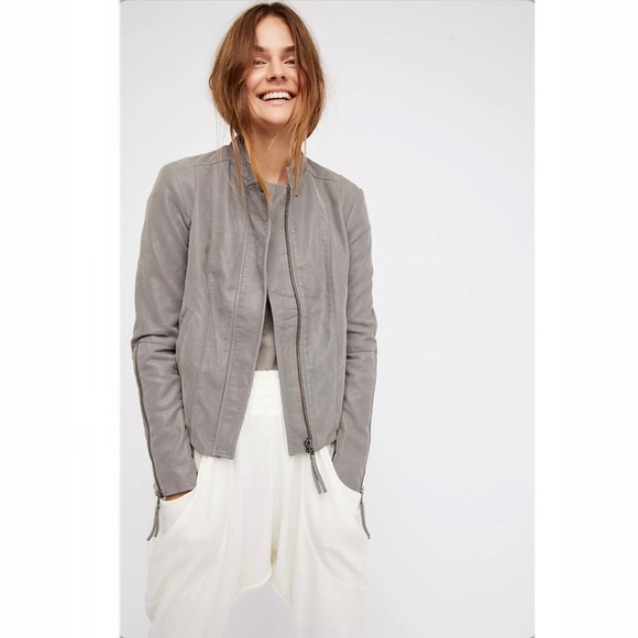 Free People Cool & Clean Faux Suede Moto Jacket - Picture 1 of 7